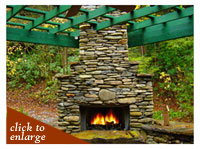 The Streamside Home with outdoor rock fireplace